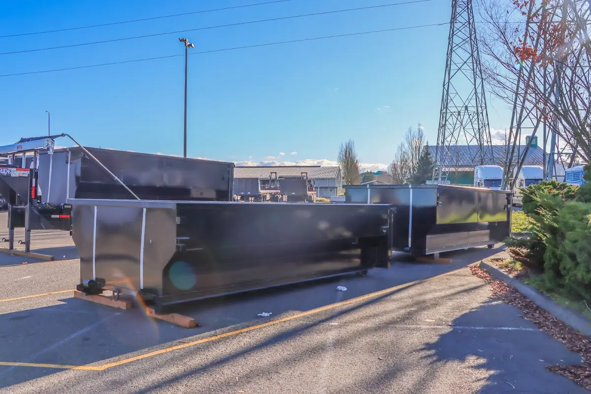 Roll-off dumpster ready for waste disposal at job site for Construction Dumpster Rental in Redondo Beach